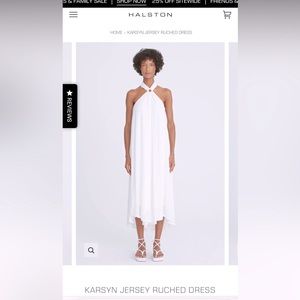 Halston Karsyn White Midi Dress with Sophisticated Charm